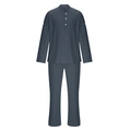 Dettaglio del tessuto in cotone e lino blu-grigio scuro sul completo casual da uomo - S / grigio scuro