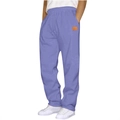 Men's loose lavender sweatpants with drawstring waist and orange patch detail - Purple