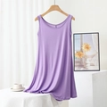 Sleeveless lavender purple modal maxi dress with loose A-line fit for summer - Light Purple