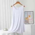 White sleeveless modal maxi dress with loose A-line fit for summer loungewear - White