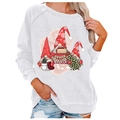 Women's white crewneck sweatshirt with festive Happy Holidays Christmas gnomes print - 3XL / Tops / White Happy Holidays Banner (819X)