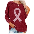 Detail van bordeauxrood raglan sweatshirt met roze lovertjes lintje op de borst - S / Bordeauxrood