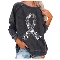 Detalle de sudadera gris lavado con estampado de cinta Hope Love y las mangas raglán - S / gris oscuro
