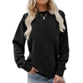 Women's classic crewneck sweatshirt in black with drop shoulder and relaxed fit design - S / Black