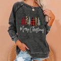Dark gray Merry Christmas sweatshirt featuring multi-pattern festive tree silhouettes - 3XL / Dark Gray Christmas Tree Set (203Z)