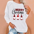 Women white Christmas gnome hoodie with festive Merry Christmas graphic print - 3XL / Tops / White (840X)