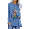 Blue long-sleeve T-shirt with a colorful tie-dye pineapple graphic on the front - S / Blue
