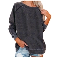 Lässiges dunkelgraues Sweatshirt mit Rundhalsausschnitt und Vintage-Waschung Textur - S / Dunkelgrau
