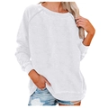 Damen Sweatshirt in Weiß mit Rundhalsausschnitt, Raglanärmeln und Rippbündchen locker - S / Weiß