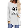 Weißes langärmeliges Damen-T-Shirt aus Baumwolle mit schwarzem Slogan-Aufdruck - S / Weiß