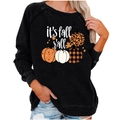 Women's black Halloween sweatshirt featuring pumpkin graphics and It's Fall Y'all text - S / Tops / Black (2001)