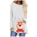 Christmas reindeer print long sleeve t-shirt in white color with star patterns - S / White