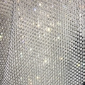 Glinsterende zilveren kristallen mesh haltertop met glanzende strass-steentjes - Eén maat / Wit