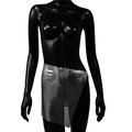 Detailed macro view of silver metallic sequins and mesh texture on the mini party skirt - Wrap Style 1