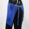Detail of royal blue sequin metal mesh skirt with silver chain link and hook closure - Asymmetric Cut Style 2 (One Size)