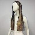 Détail de foulard en résille de cristal avec strass multicolores sur maille noire pour femme - Strass Noir AB