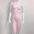 Abito a rete rosa senza maniche con strass scintillanti e design semitrasparente - 110cm-Girocollo-Spacco Laterale / Rosa