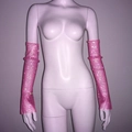 Détails des strass roses sur les manchettes résille pour les clubs et fêtes - Rose rouge