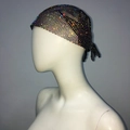 Foulard di strass scintillanti con sfumatura multicolore e base in maglia metallica - Bandana / Nero iridescente