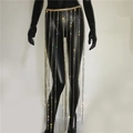 Makro-Detail von funkelnden Strass-Quasten und silberner Kette für Party-Outfits - Einheitsgröße / Gold