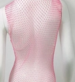Roze strass visnetjurk voor strand en feesten met sprankelende kristallen en netstructuur - Eén maat / Roze V-hals