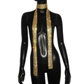 Glinsterende gouden pailletten choker met strassteentjes voor feesten en uitgaan - Goud