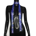Sparkling royal blue rhinestone choker scarf for disco night parties and fashion events - Sapphire Blue