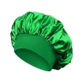 Elastische Schlafmütze aus Satin in hellem Grün für Haarschutz und intensive Pflege - Grün