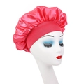 Rose red satin sleeping cap for children featuring a high elasticity wide band - Rose Red