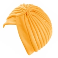 Turbant plissé jaune moutarde élastique pour enfants avec coutures centrales - Or