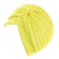 Turbant pour enfants jaune vif avec nœud torsadé central et détails plissés - Light jaune