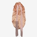Long satin sleep bonnet for hair care in champagne with pink adjustable ribbons - Champagne Gold