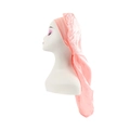 Pink satin hair bonnet for long hair with comfortable wide elastic headband - Rose Pink