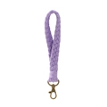 Cinturino da polso in cotone intrecciato lilla con chiusura a moschettone in bronzo - Lavanda