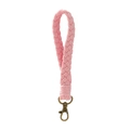 Cordino per telefono in cotone intrecciato rosa fatto a mano con chiusura in bronzo - Rosa Chiaro
