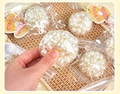 Squeezable pearl stress relief toy in transparent soft shell with pink shell packaging - 4cm / White Pearl