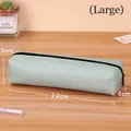 Grande trousse à crayons vert menthe en tissu avec fermeture éclair, 22x6x5cm - Grand / Gris