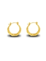 Chic golden bamboo texture stainless steel hoop earrings with elegant clasp - Bamboo Texture Hoop Earrings (FY6129) / Gold