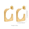 Golden C-shaped stainless steel earrings with hammer texture finish for women - C-Shape Bumpy Texture Style (FY6005)