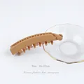 Matte light camel banana hair clip with secure inner comb teeth in 10x2.2cm size - Small / Khaki