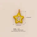Yellow star-shaped stainless steel pendant in 18K gold plating for DIY jewelry - Starfruit Pendant Only (Without Chain) / Yellow
