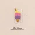 Colorful popsicle pendant in gold stainless steel for DIY jewelry making 2.5cm size - Popsicle Pendant Only (Without Chain) / Colorful