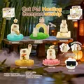 Resin lucky cat figurine for desk, multipurpose phone holder and incense stick stand - 1244-21 Healing Companion Stand / Random 1pc