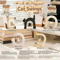 Cute Siamese cat resin incense burner lamp figurine on a swing, 8x3x9cm desk decor - 1210-110 Cat Swings (4 Pieces) / Full Set