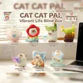 Miniature Lucky Cat blind box figure with green leaf cloak and butterfly wings decor - 1244-24 6 Of Life's Vitality / Full Set