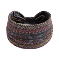 Vintage bohemian print wide elastic headband for women, stylish yoga sports hairband - Printed Wide Headband #145