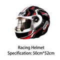 Racing helmet balloon with red, black and white sport patterns, 50x52cm size - Racing Helmet
