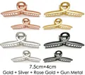 Metallic butterfly hair claw clips in gold silver rose gold and gun black finish - Multicolor Size Mix Set / Set / Multicolor Combo