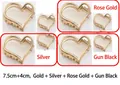 Hollow heart metal hair claw clips in rose gold silver gunblack and gold finishes - Heart Hollow Combination Set / Set / Multicolor Combo
