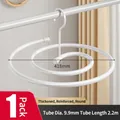 White stainless steel spiral clothes hanger rack with 418mm diameter for bedsheets - 1 Piece / Painted Iron / 9.9mm White Circular